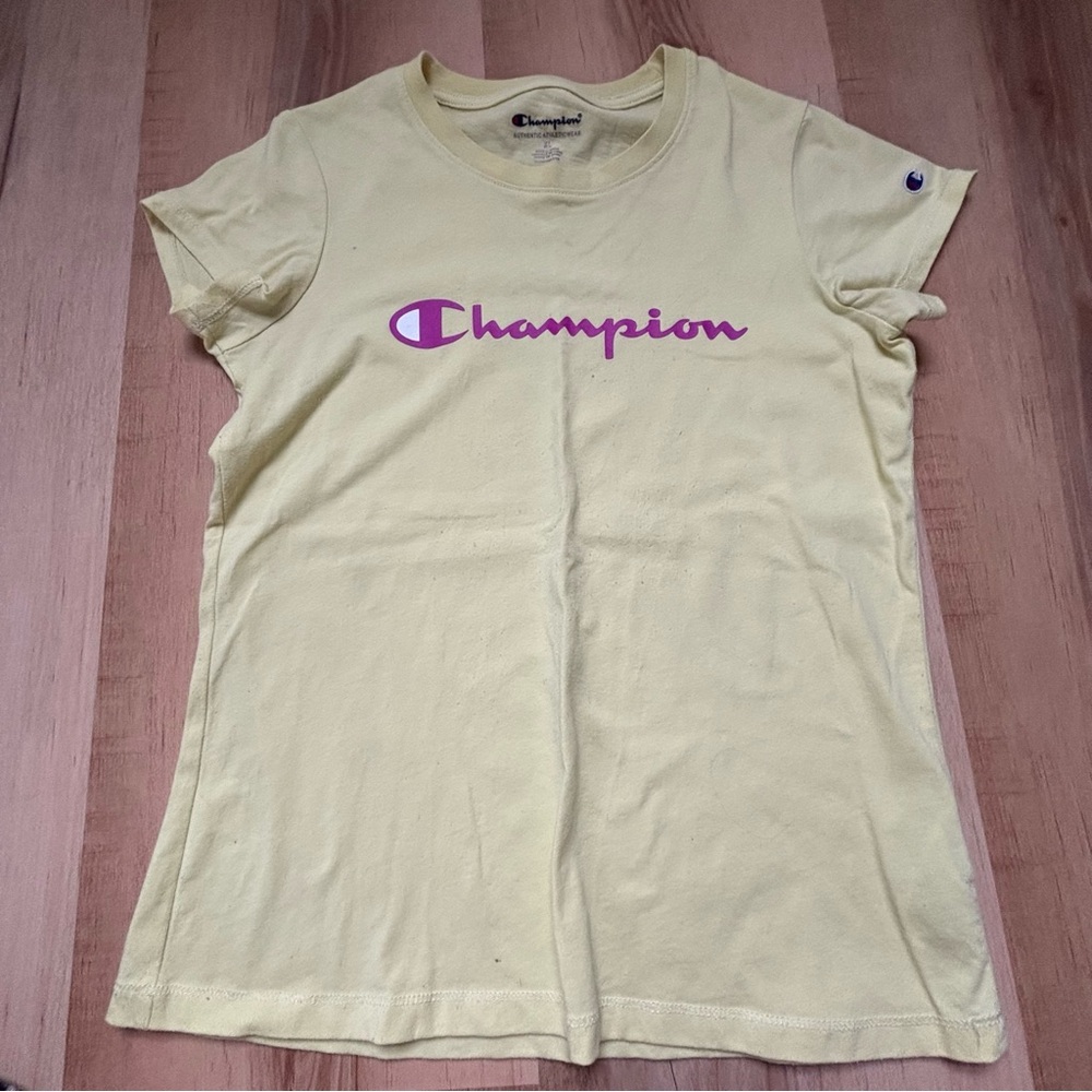BOGO 🥳 Champion Yellow Fitted Short Sleeve T-Shirt | girls XL | casual basic